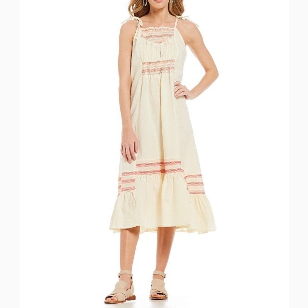 Free people another love smocked midi dress small